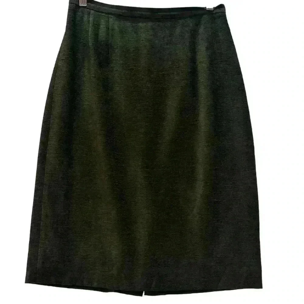 Kasper & Co ASL Vintage Green Viscose Blazer Jacket And Skirt Set Women’s Size 8